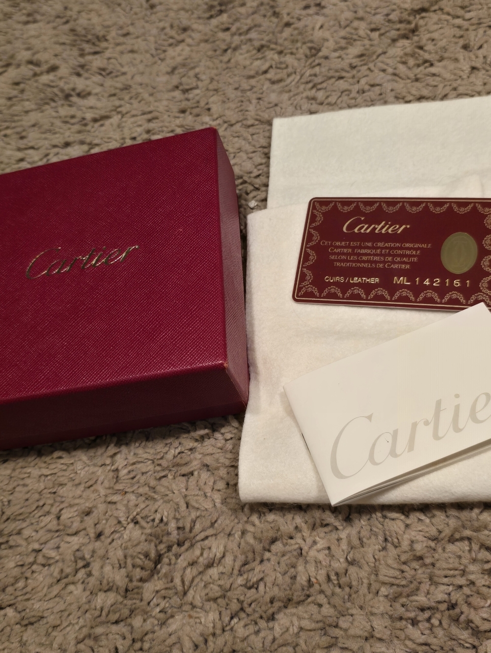 Cartier Bifold wallet Cards Case Holder Black Leather Logo With Box - Picture 12 of 15